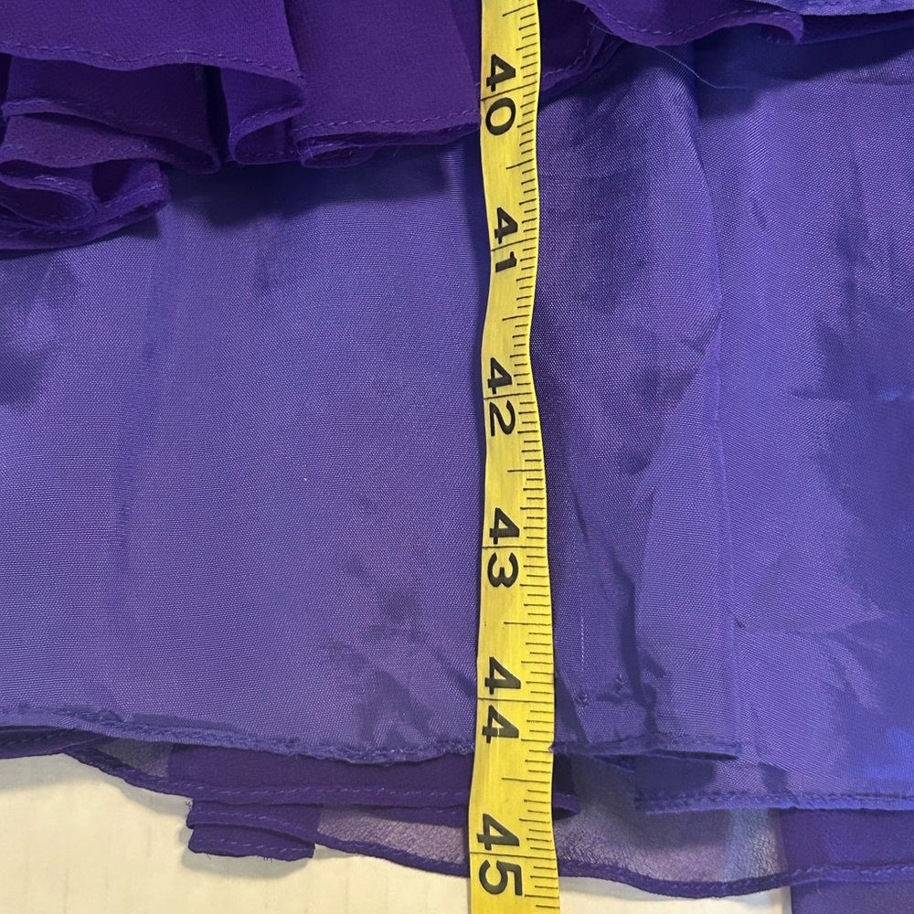 Unbranded Purple Sequin Embellished Asymmetrical silk Gown Sz 8 - Picture 12 of 13